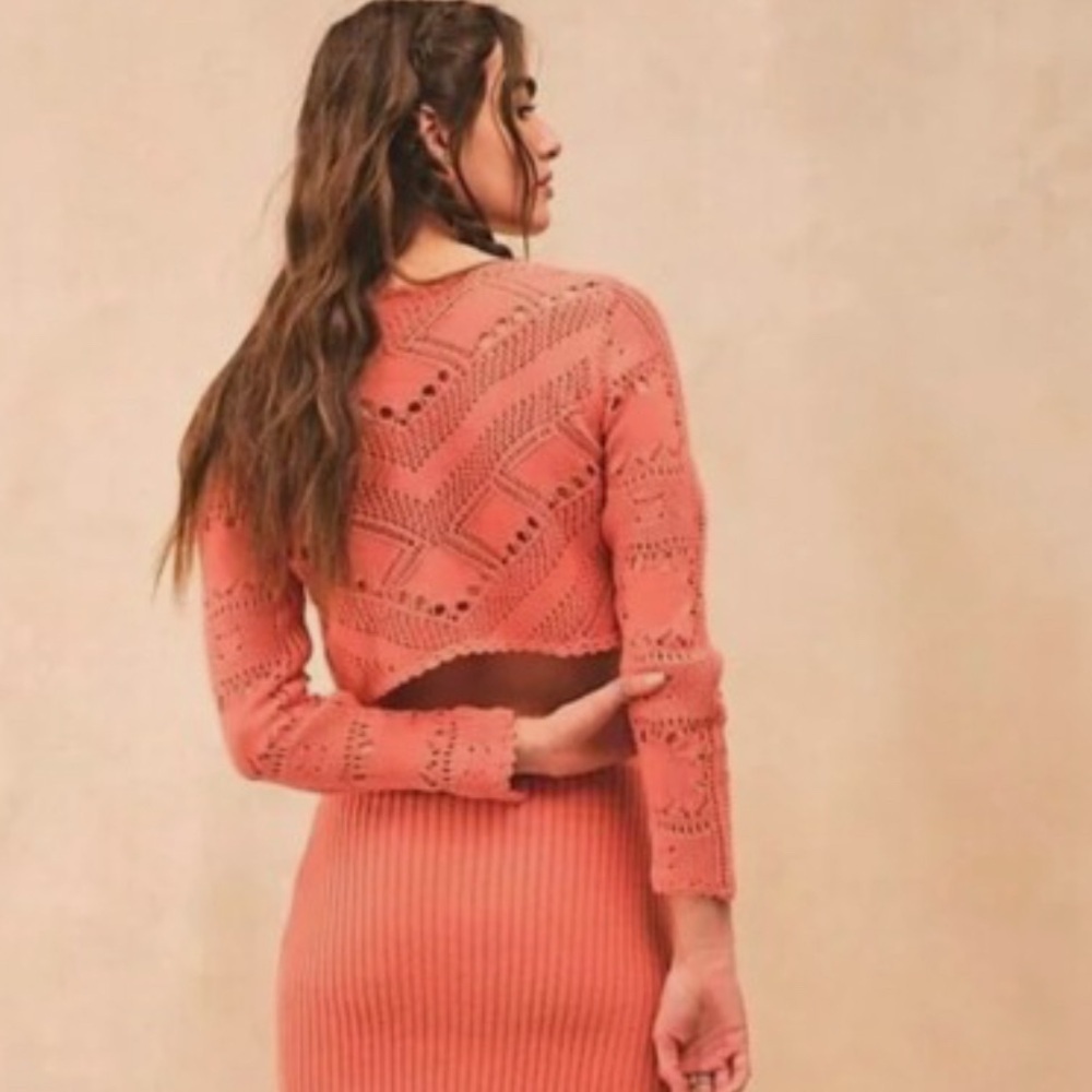 Free People‎ Beach Morgan Fauxchet Cropped Y2K Sweater - Picture 8 of 8